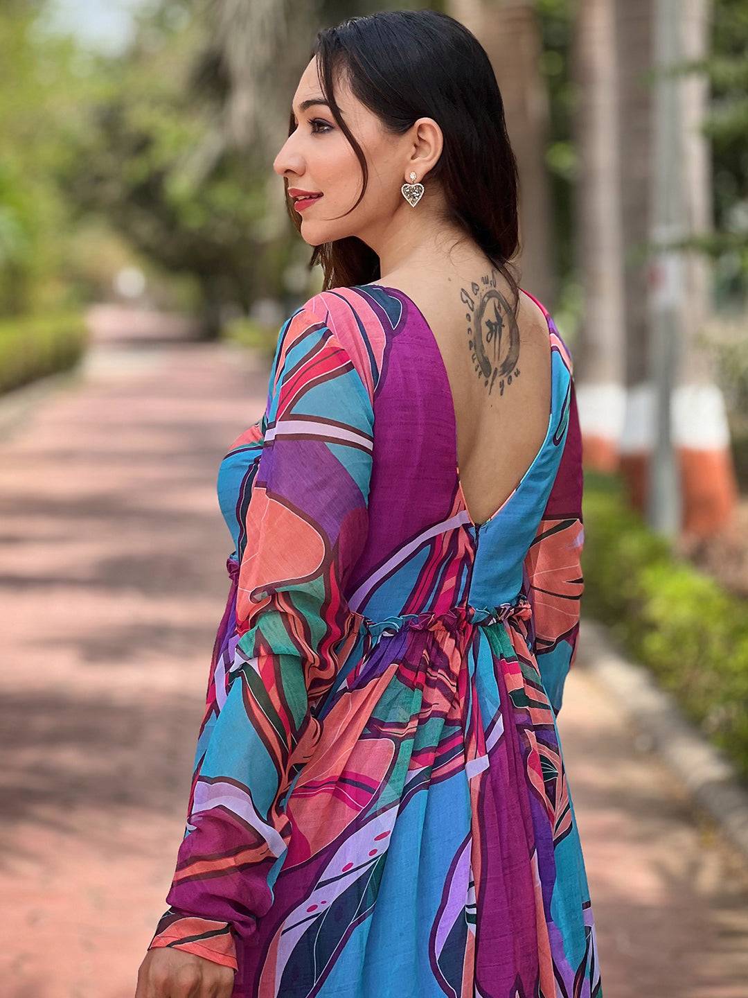 Lust Lavender Abstract Print Dress by My Store