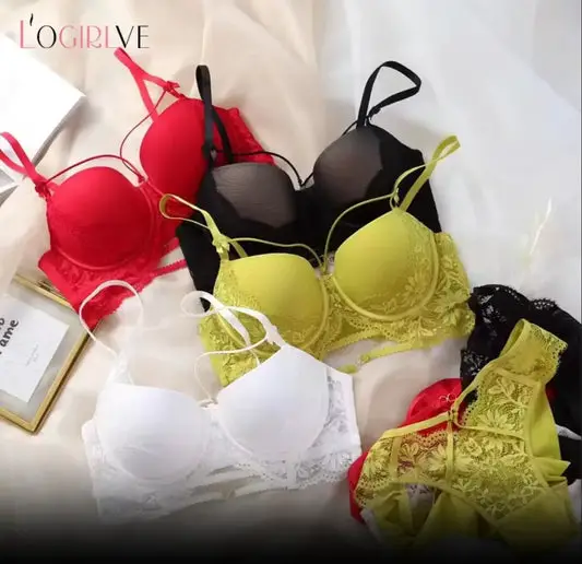 Women's Lightly Padded Wire Free Bra Panty Lingerie Set for Girl's Combo (Pack of 4) - My Store