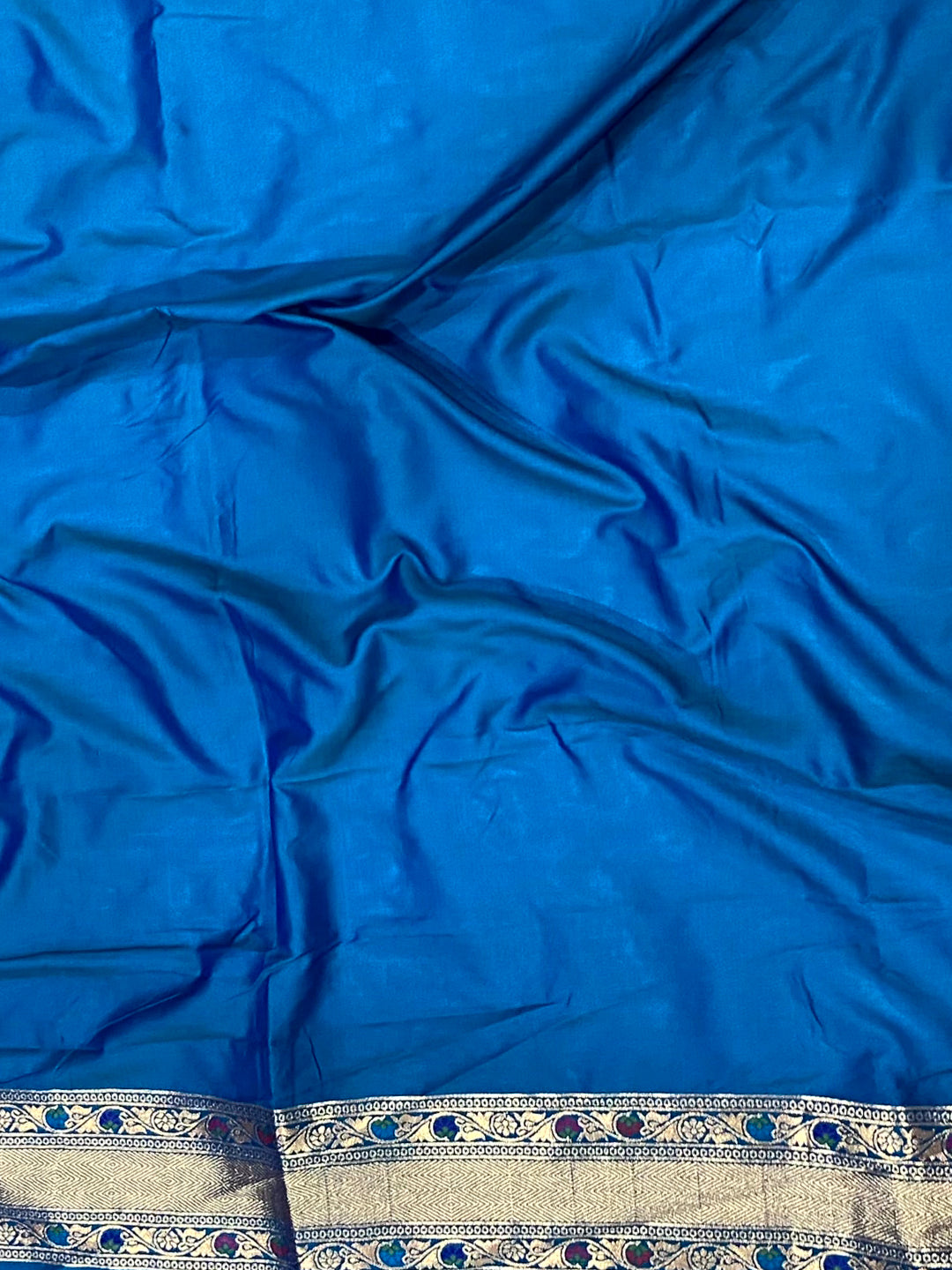 Sky Soft Silk Flowerport Minakari Saree by My Store