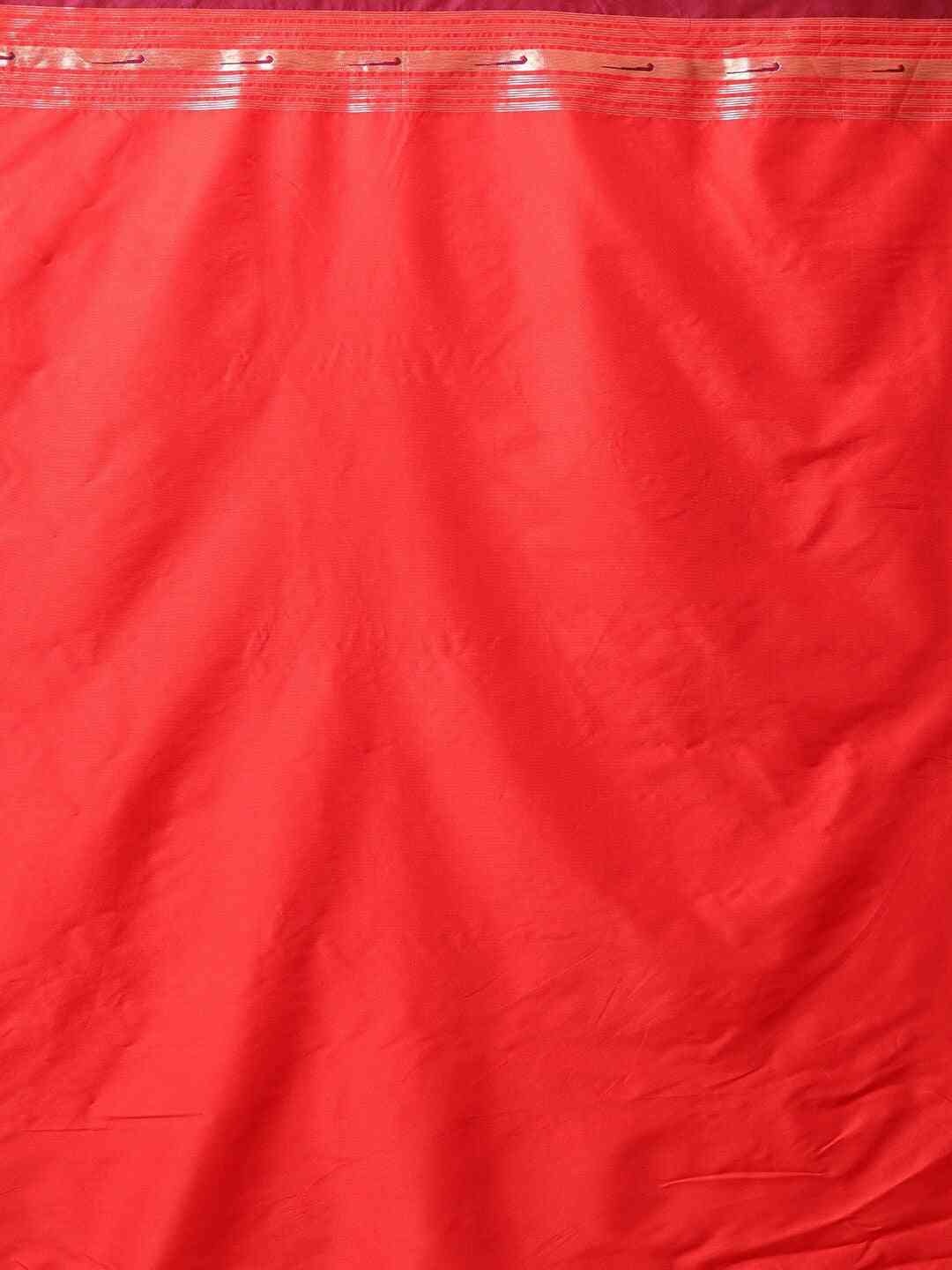 Maroon Paithani Silk Blend Saree by My Store