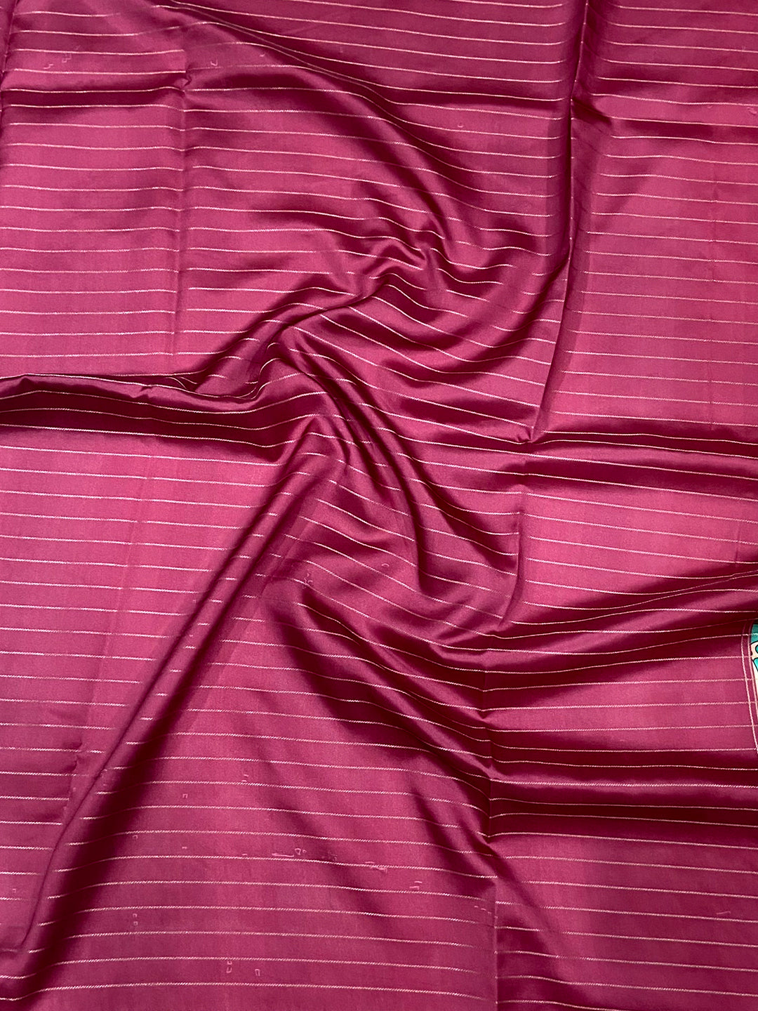 Red Soft Gadwal Pattu Geometric Saree by My Store
