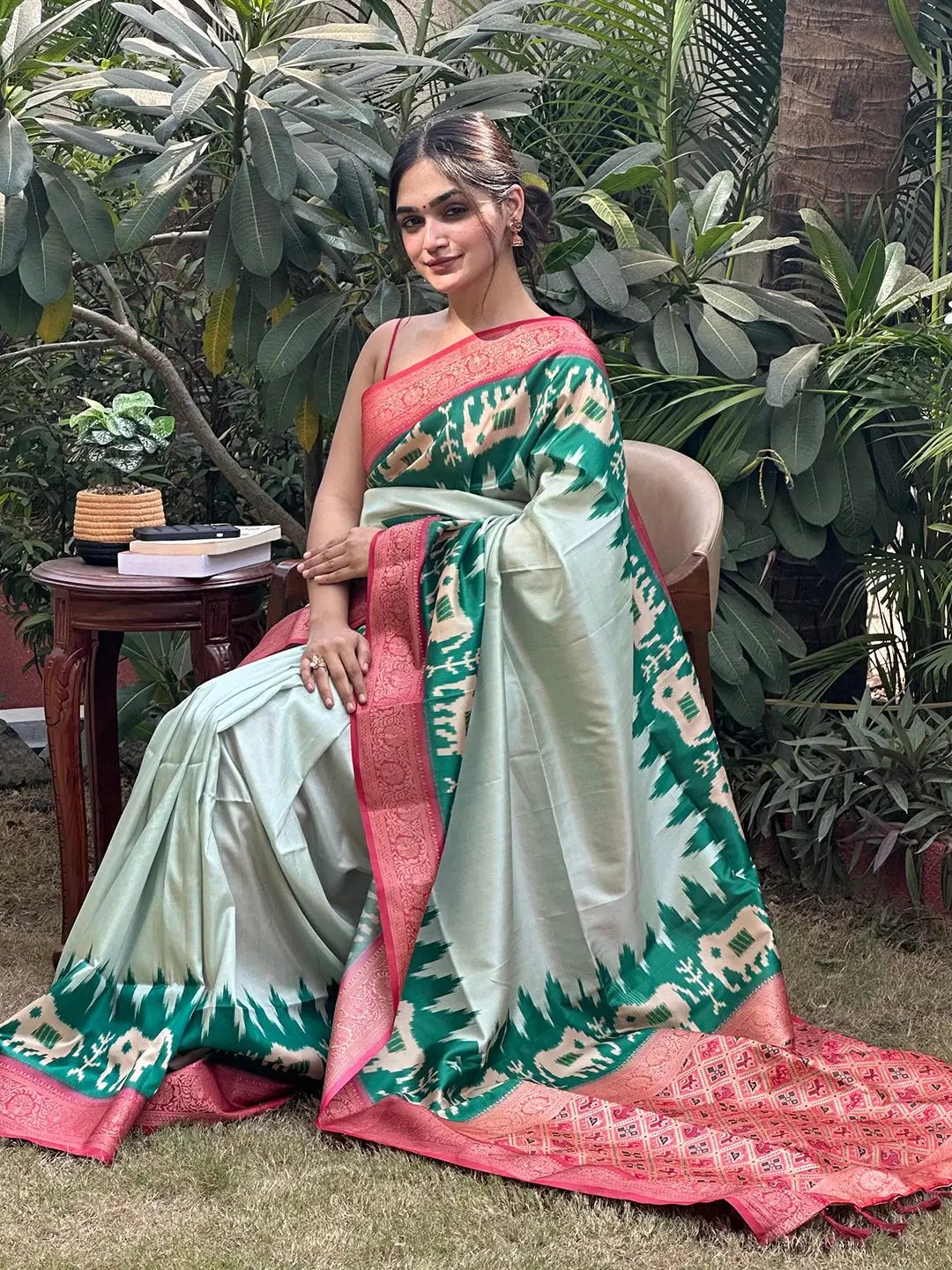 Banarasi Soft Silk Adorns With Zari Patola Pallu Saree