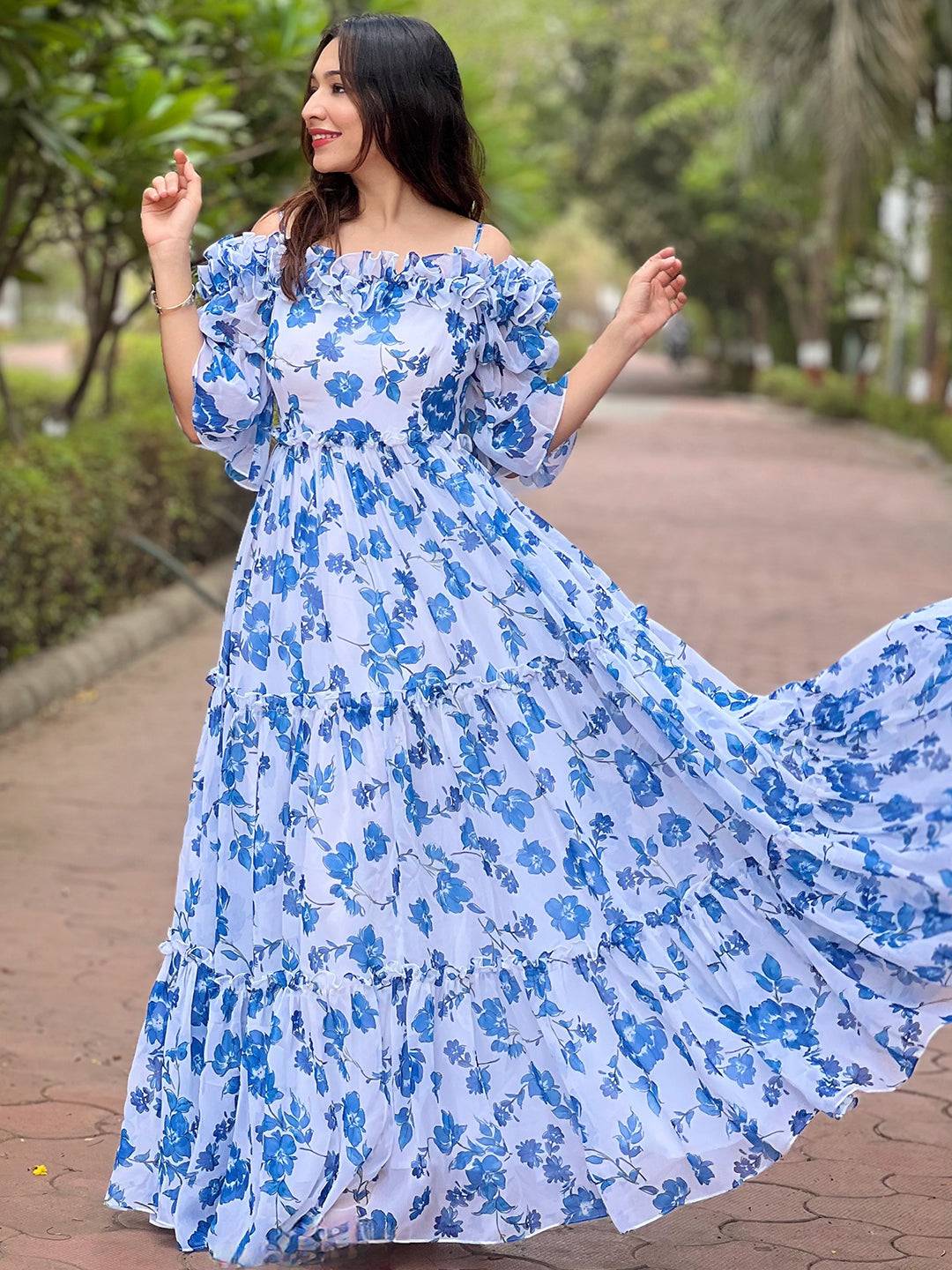 White Jasmin Floral Printed Dress