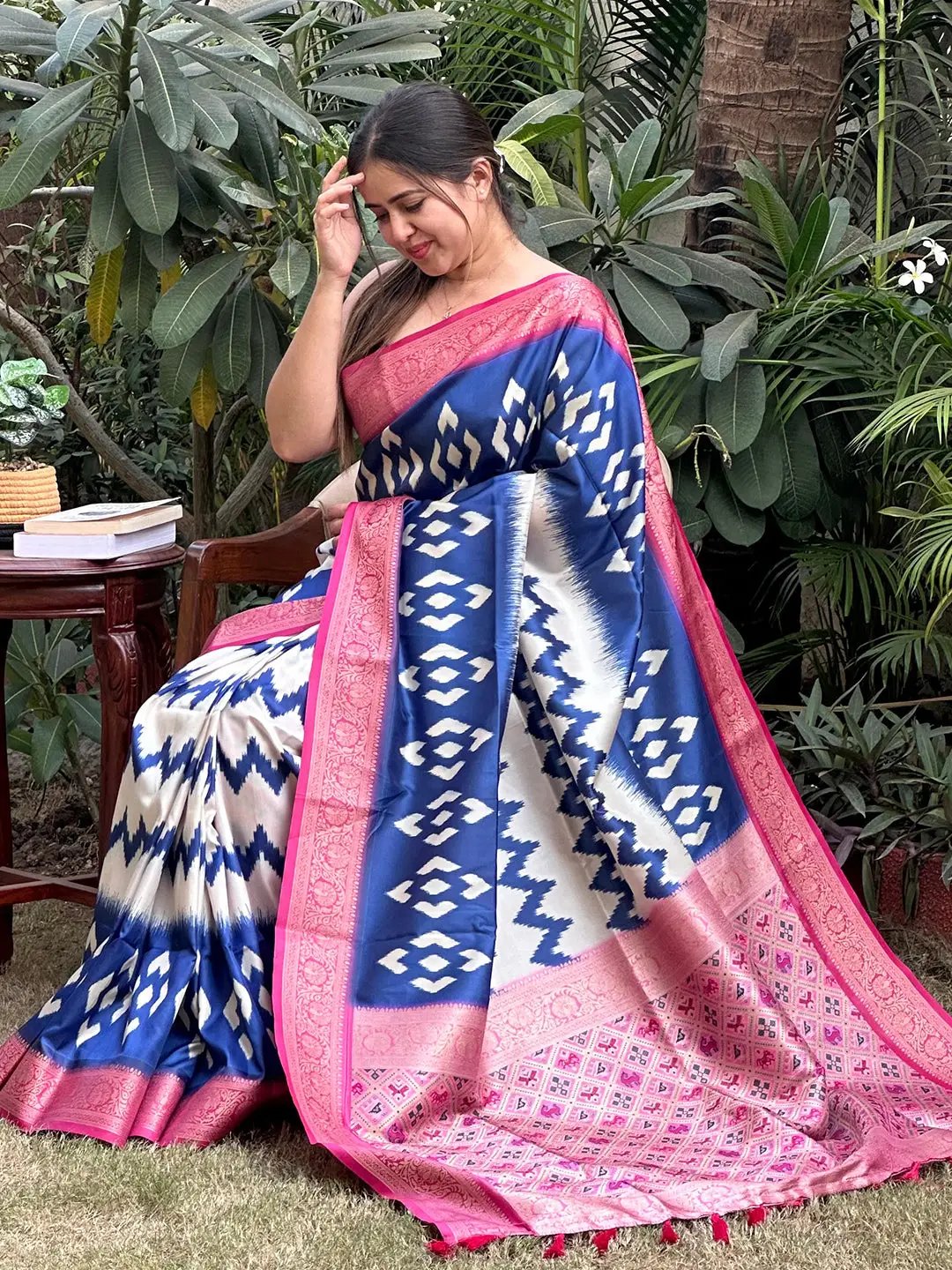 Banarasi Soft Silk Adorns With Zari Patola Pallu Saree