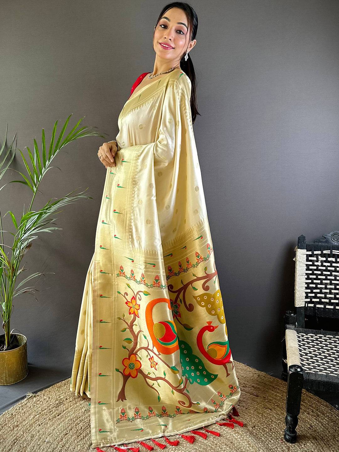 Majestic Rudraksh Paithani Silk Saree by My Store