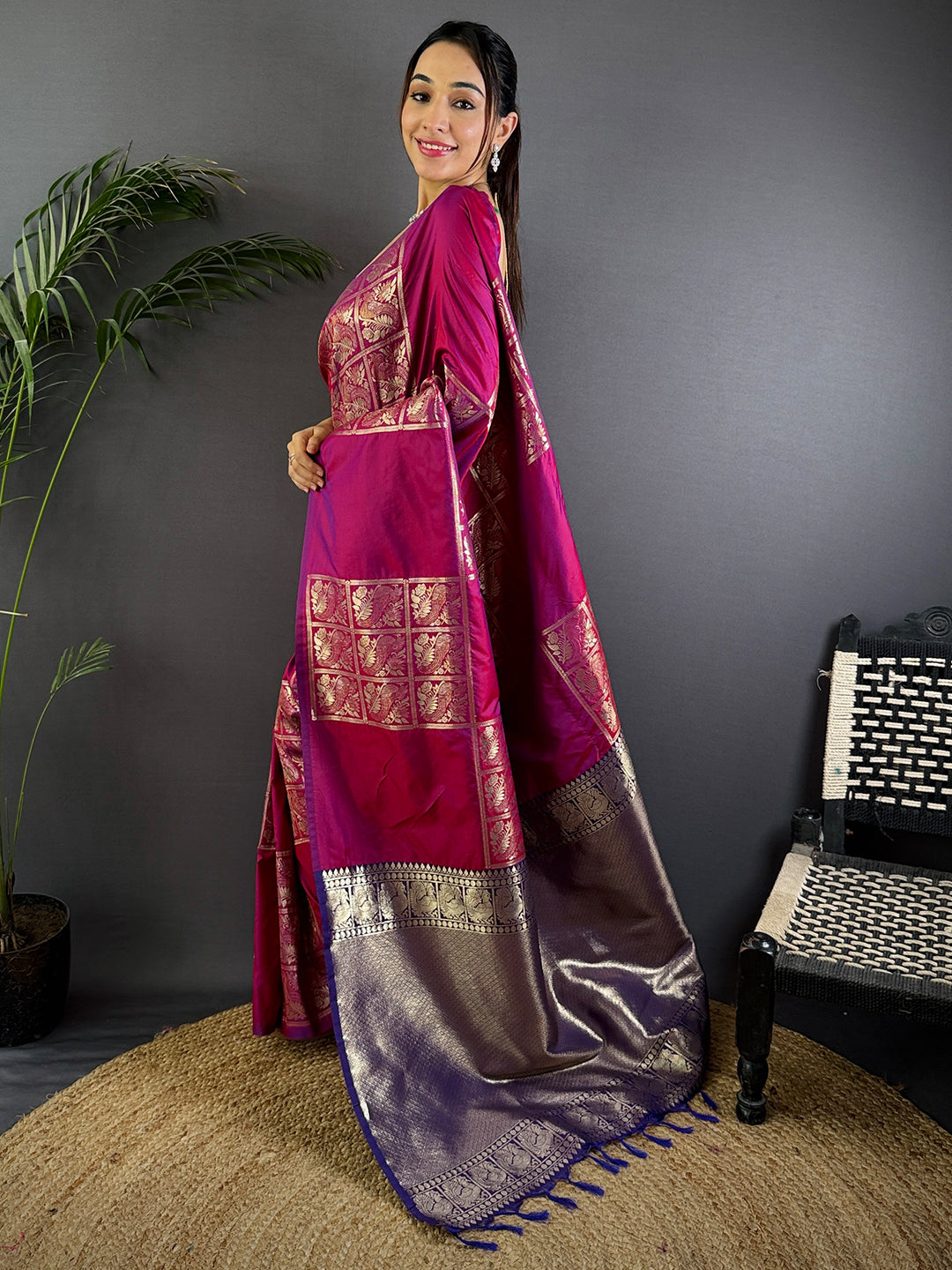 Wine Majesty Soft Silk Saree