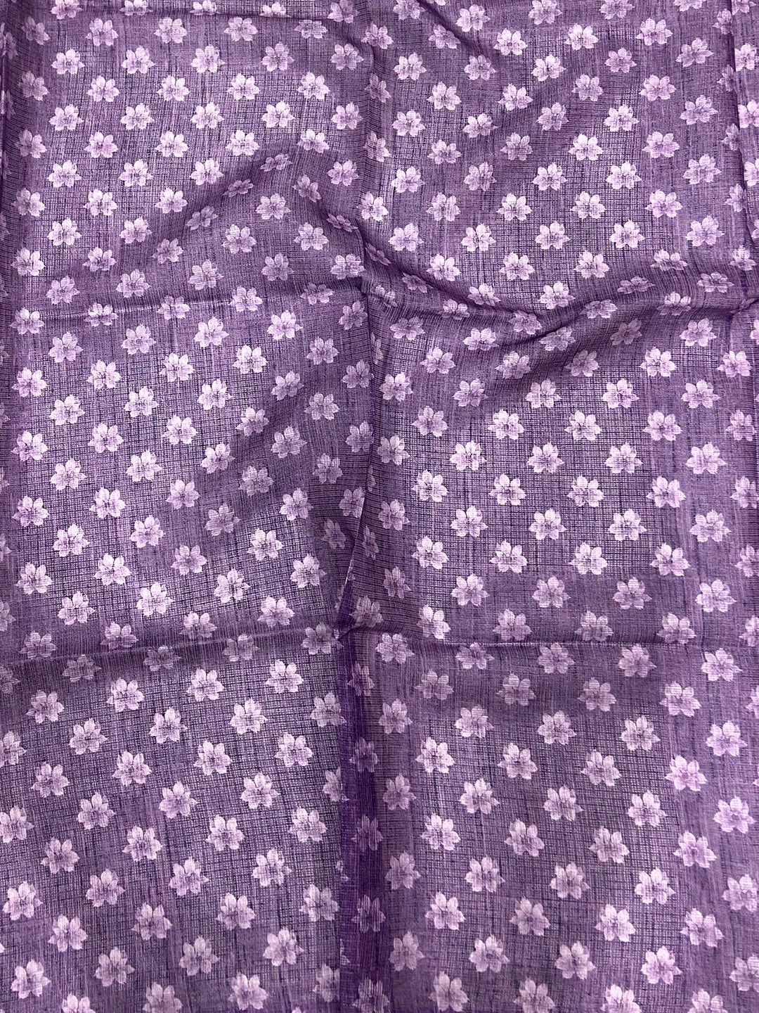 Lavender Kota Doriya Floral Cut Work Saree by My Store