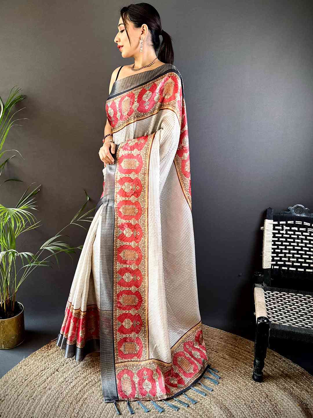 Radiant Rani Soft Silk Digital Print Saree by My Store