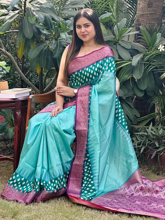 Pure Banarasi Soft Silk With Patola Pallu on Saree by My Store