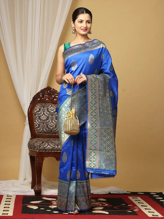 Banarasi Katan Silk Zari Design Festive Wear Saree