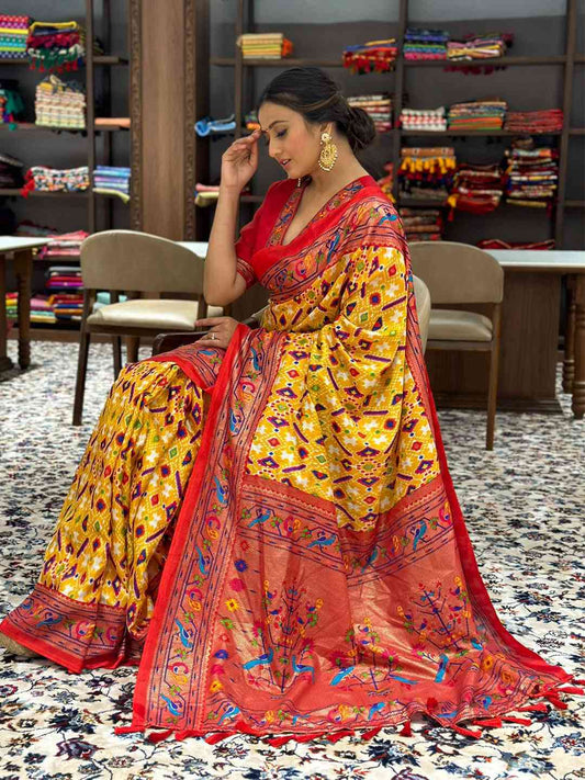 Design Soft Chanderi Silk Patola Festive Wear Saree by My Store