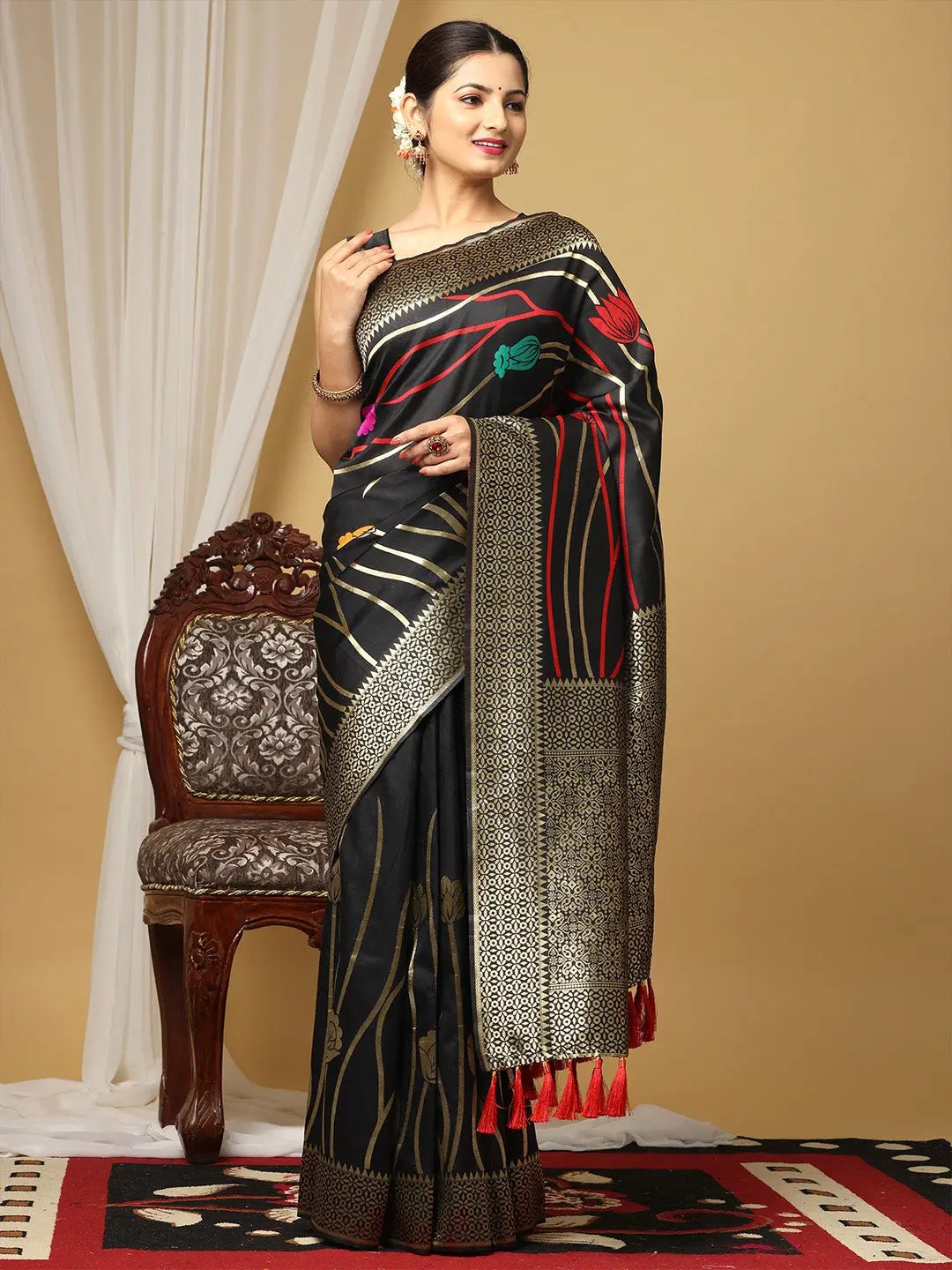 Banarasi Katan Silk Zari Design Festive Wear Saree by My Store