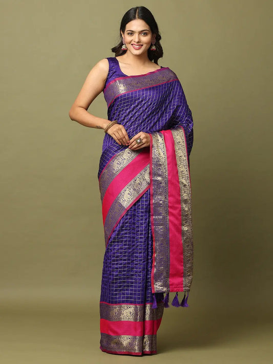 Soft Silk Woven Design Zari Kanchi Blend Banarasi Saree by My Store