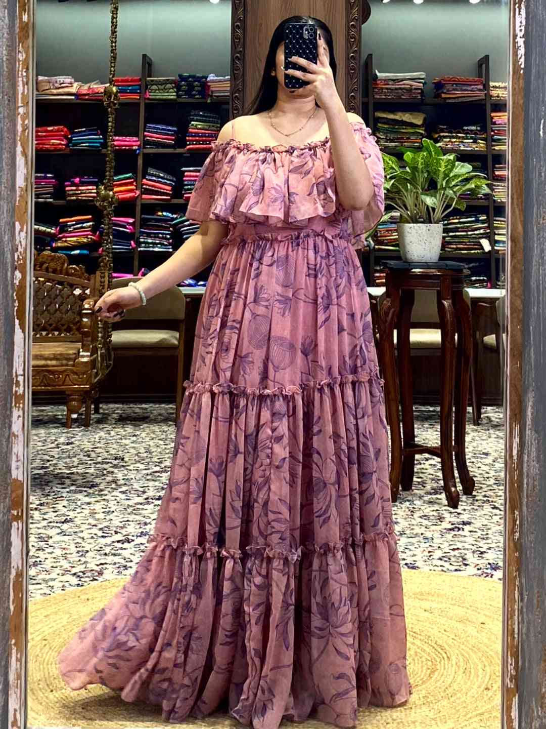 Mauve Botanical Floral Dress by My Store