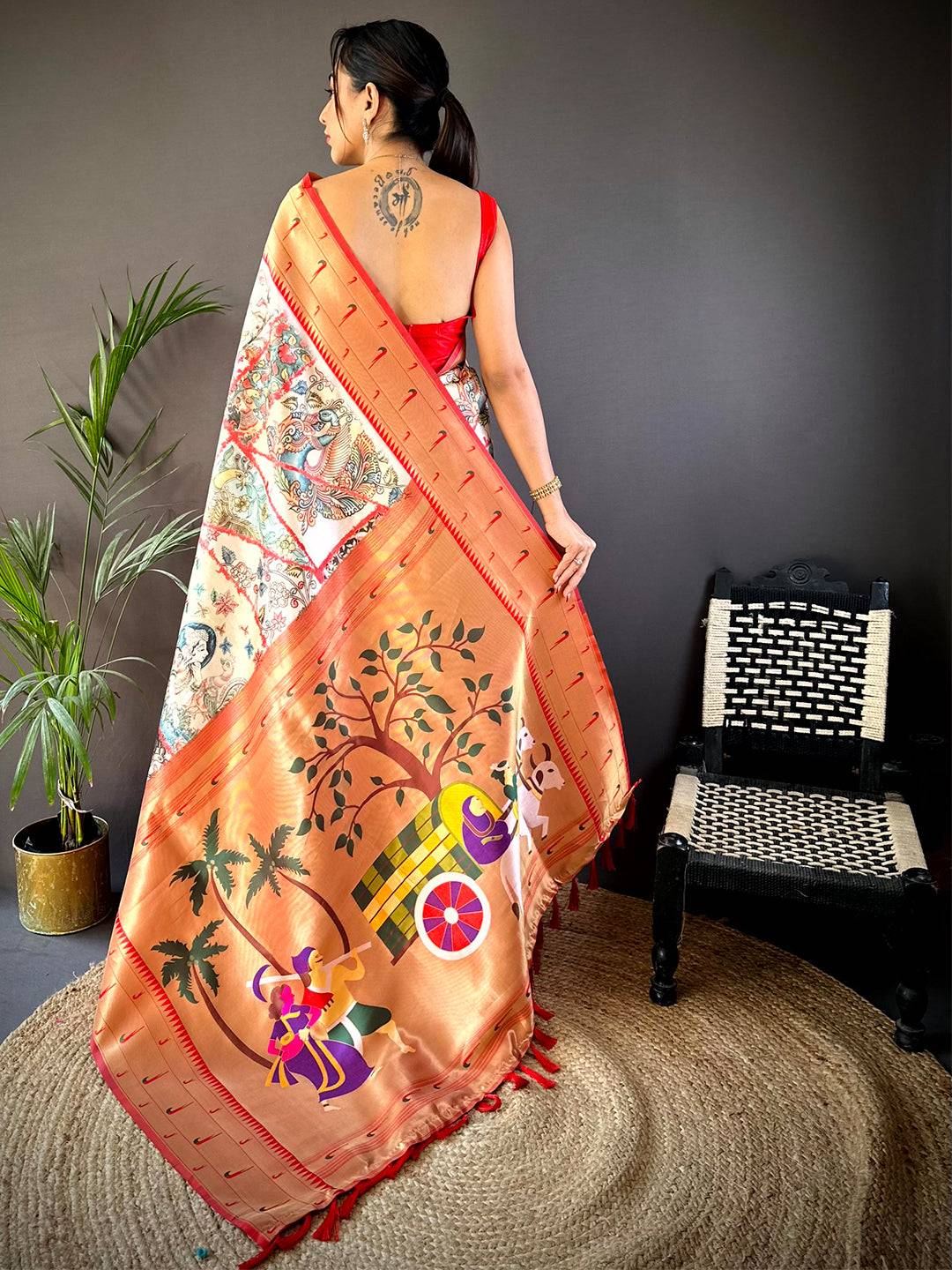 Soft Silk Kalamkari Printed Saree