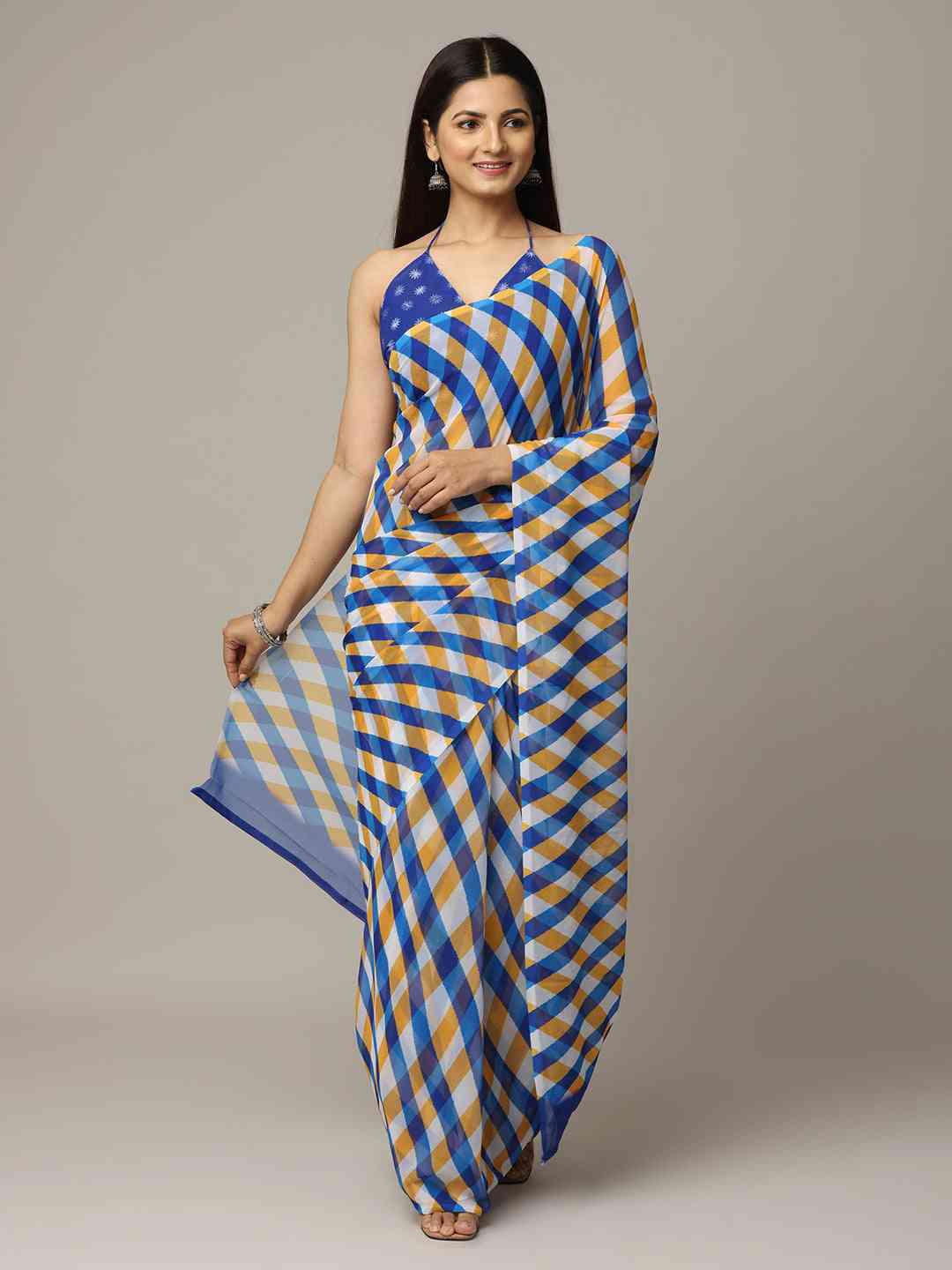 Leheriya Soft Georgette Digital Print Party Wear Saree by My Store