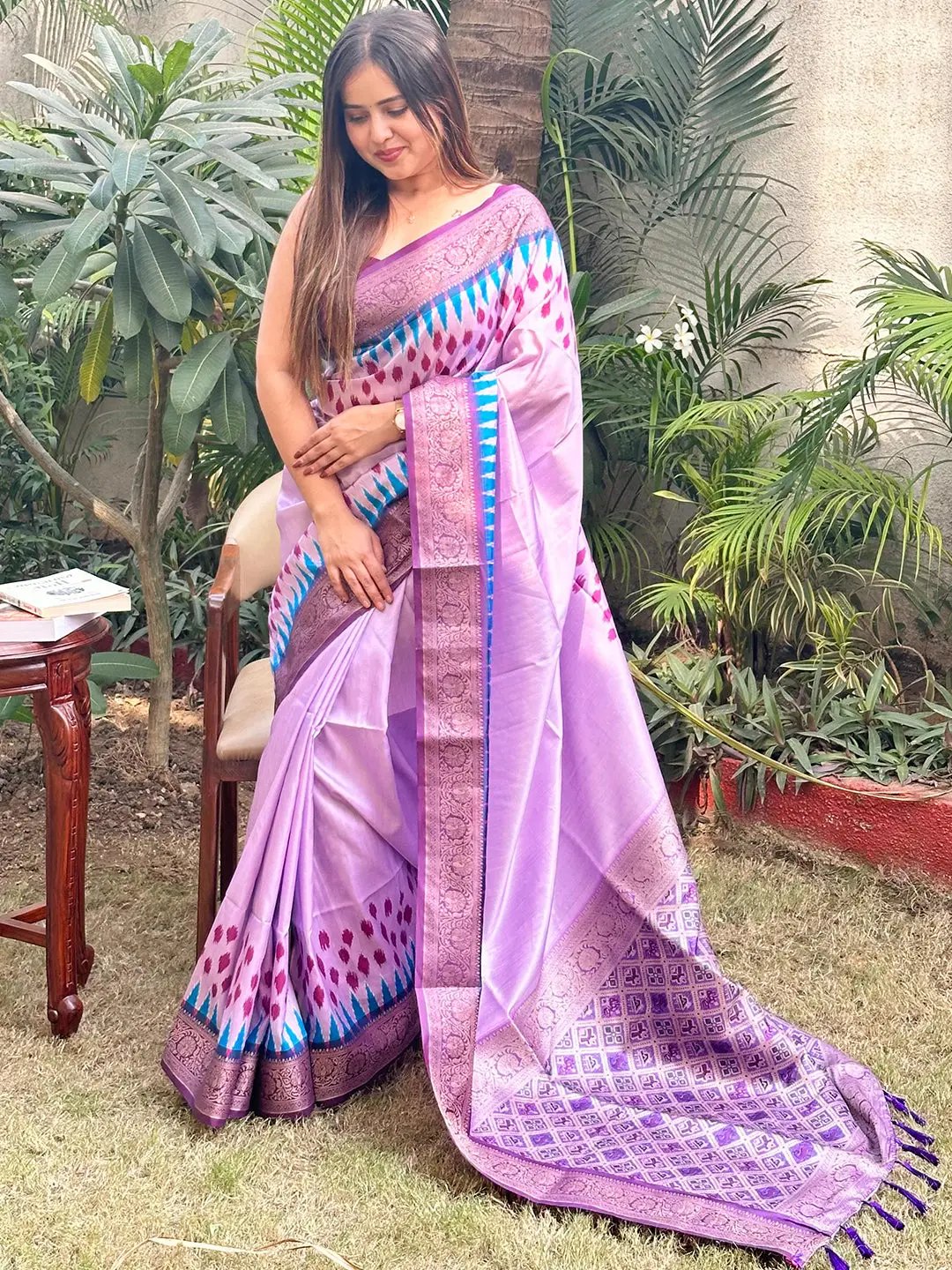 Pure Banarasi Soft Silk With Patola Pallu on Saree by My Store