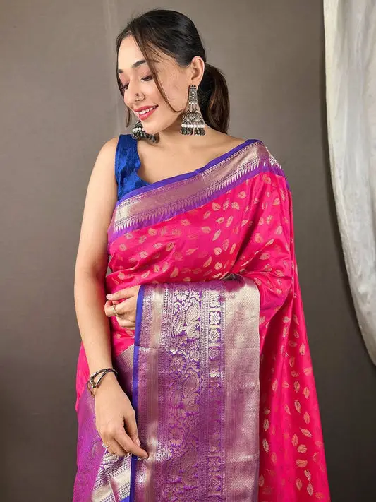 Trendy Banarasi Kanchi Zari Weaving Saree