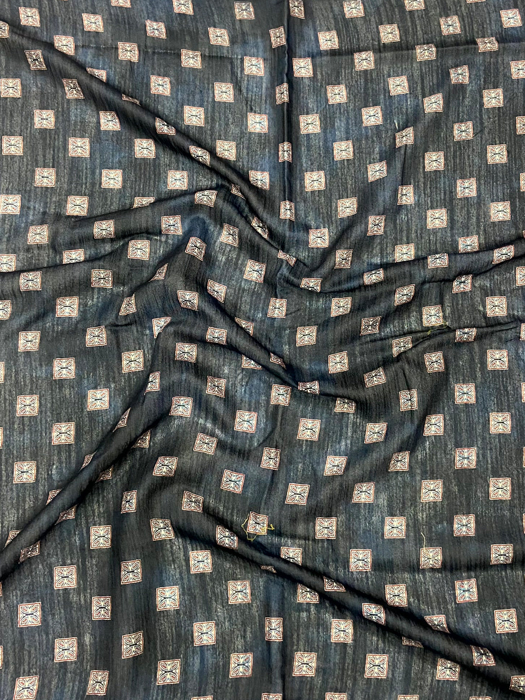 Multi Linen Block Kalamkari Print Saree by My Store