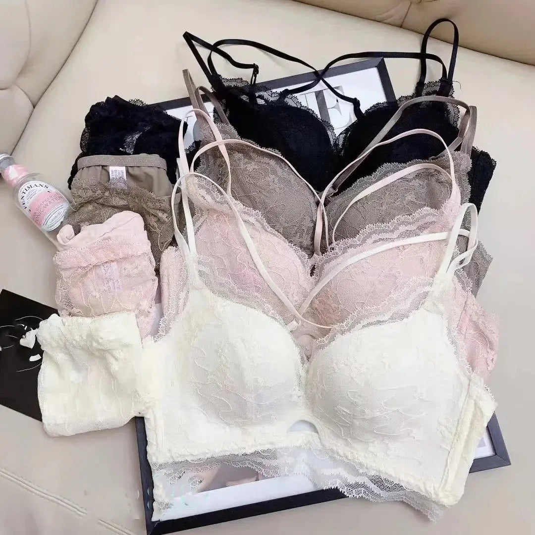 Women's Lightly Padded Wire Free Bra Panty Lingerie Set for Girl's Combo (Pack of 4) - My Store