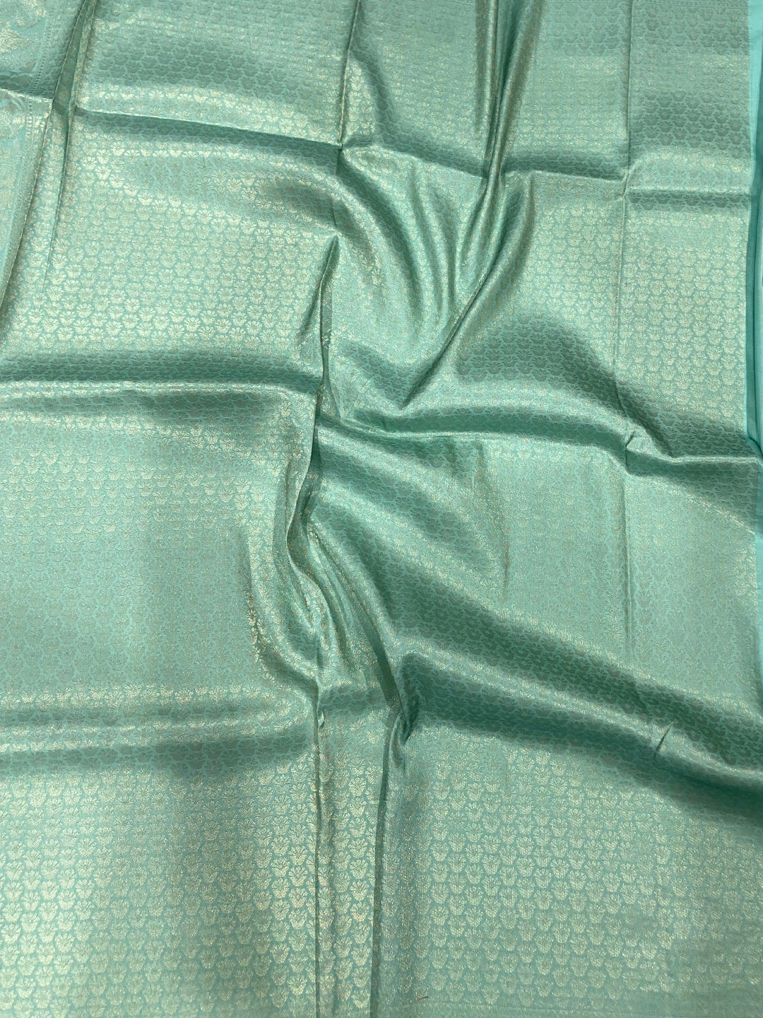 Mint Green Kanjivaram Digital Silk Saree by My Store