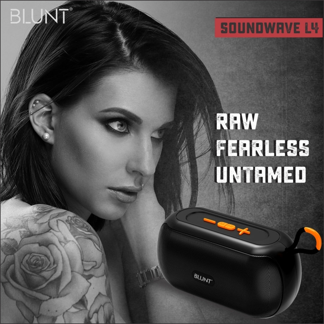 BLUNT SOUNDWAVE L4 – 10W Bluetooth Speaker with 16H Playtime, TWS, FM & SD Support