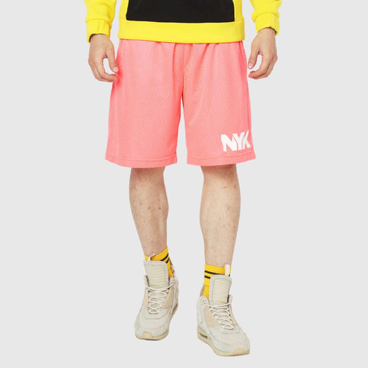 Pink Solid Relaxed Fit Shorts