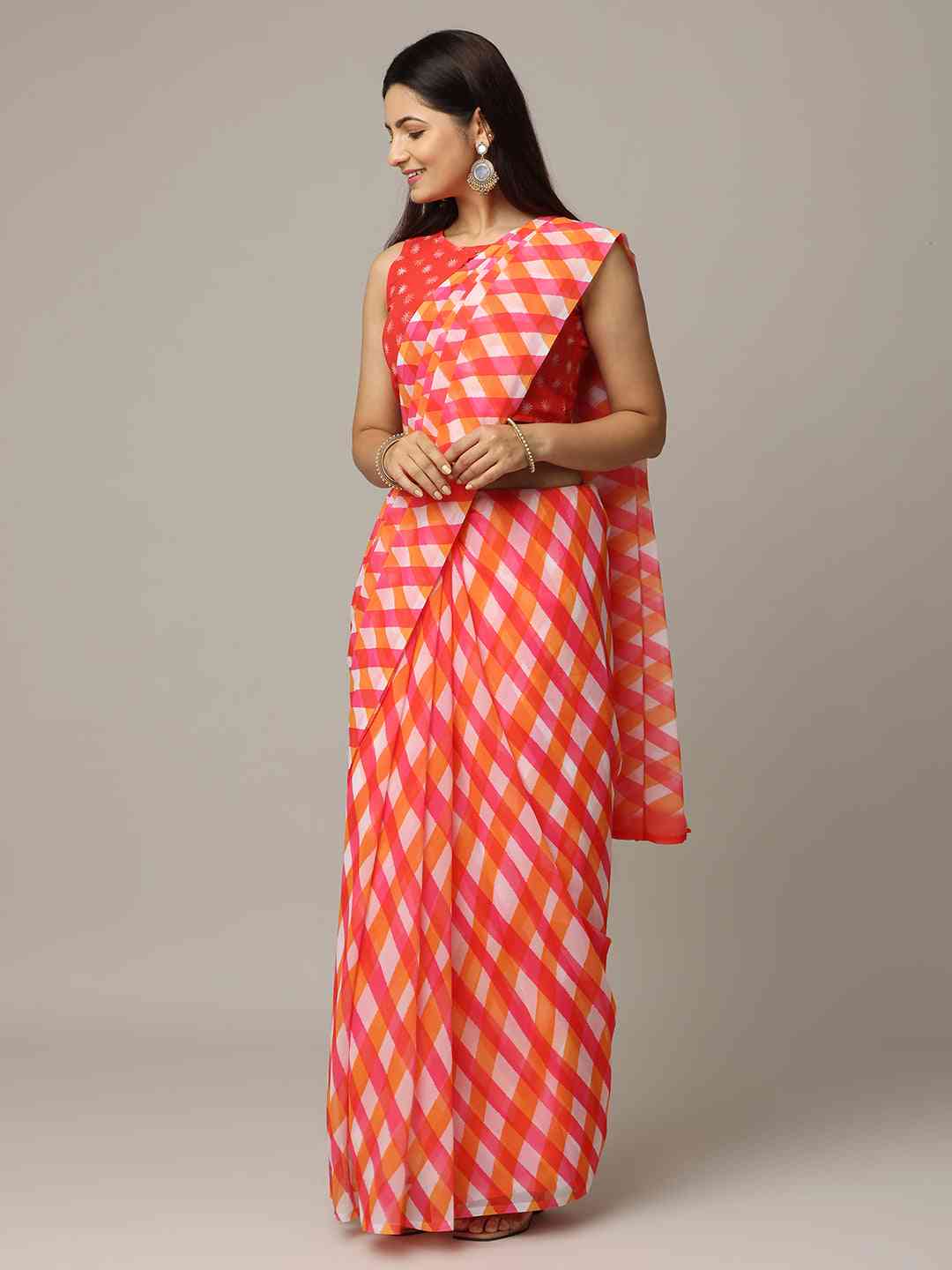 Leheriya Soft Georgette Digital Print Party Wear Saree by My Store