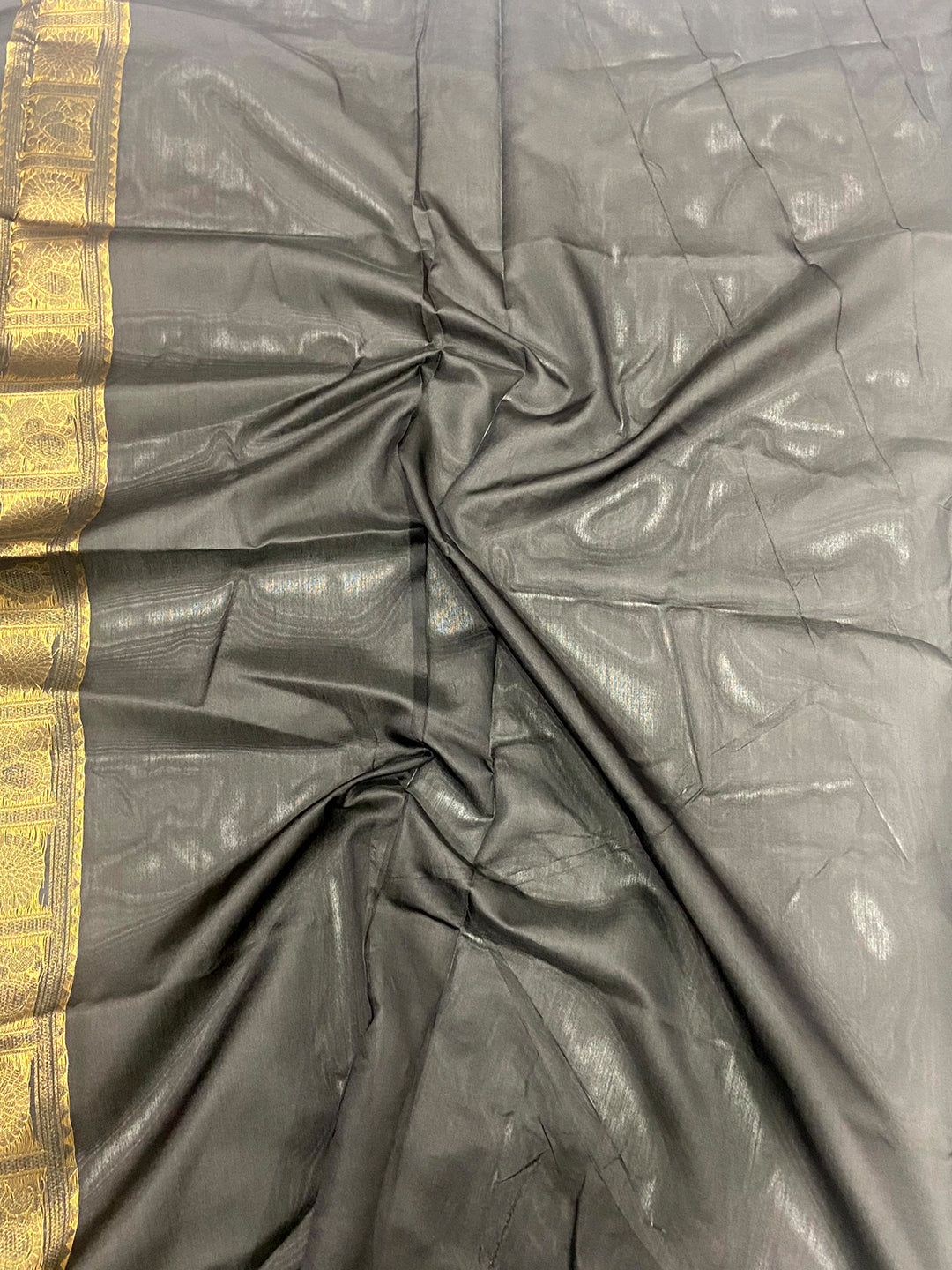 Black Soft Silk Sona Chandi Zari Weaving Saree