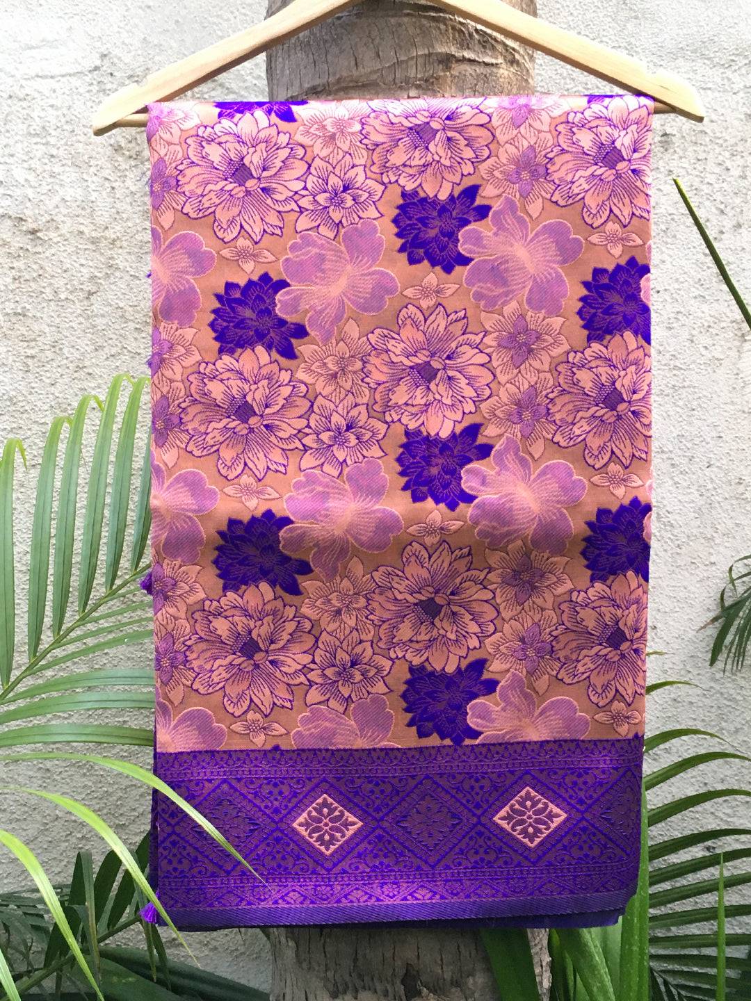 Violet Soft Silk Butta Weaving Saree