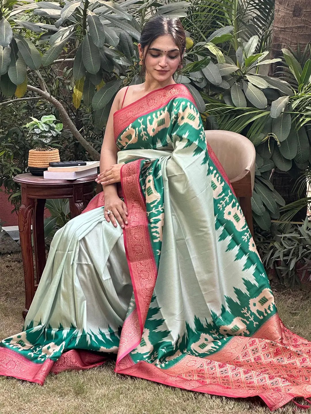 Banarasi Soft Silk Adorns With Zari Patola Pallu Saree