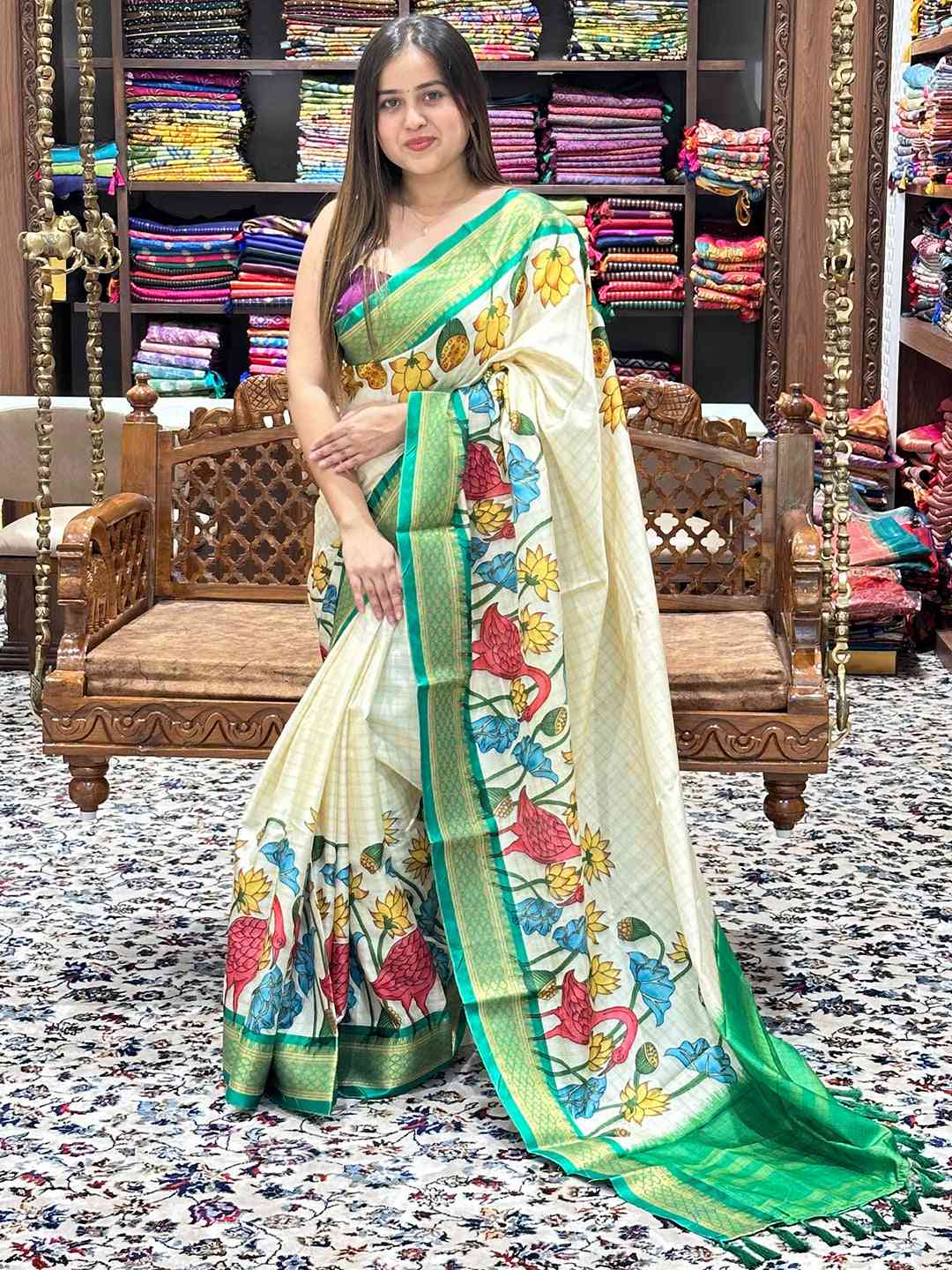 Uppada Silk Sarees With Kalamkari Digital Print
