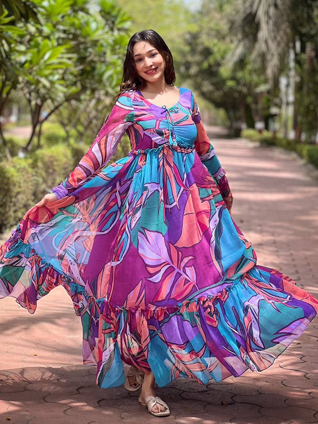 Lust Lavender Abstract Print Dress by My Store