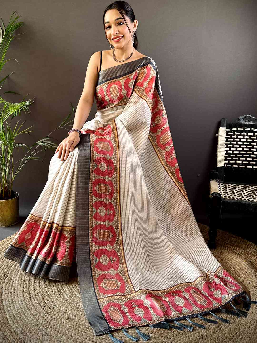 Radiant Rani Soft Silk Digital Print Saree by My Store