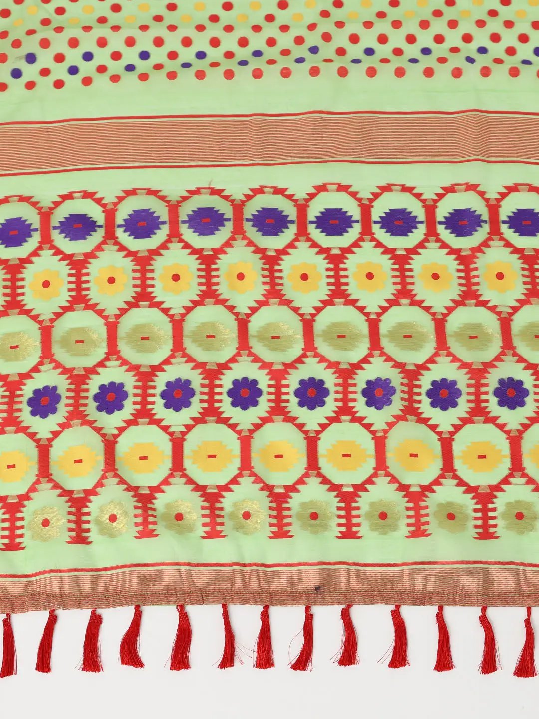 Lovely Dhakai Jamdani Light Weight Cotton Silk Saree by My Store