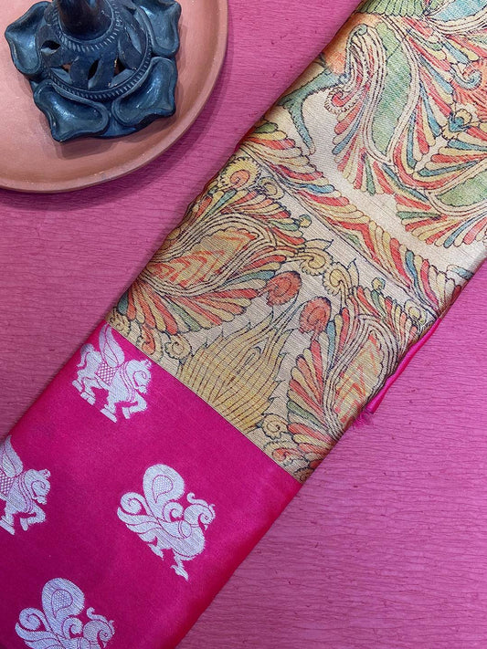 Kalamkari Zari Fusion Saree by My Store