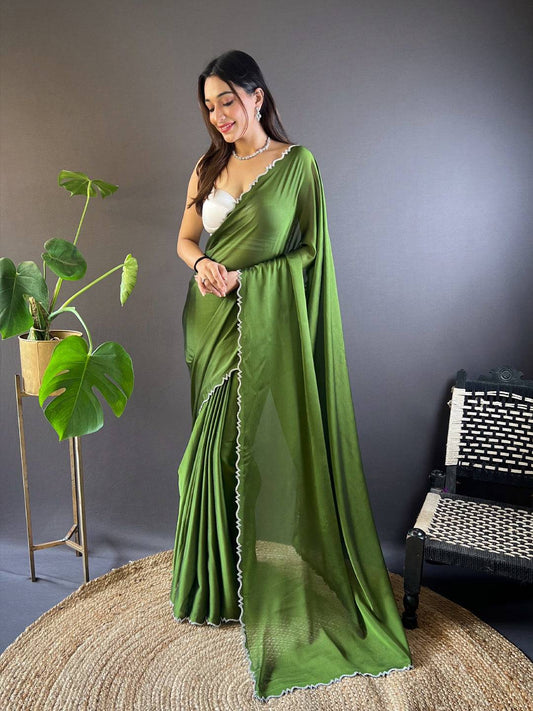 Jade Mist Rangoli Silk Saree by My Store
