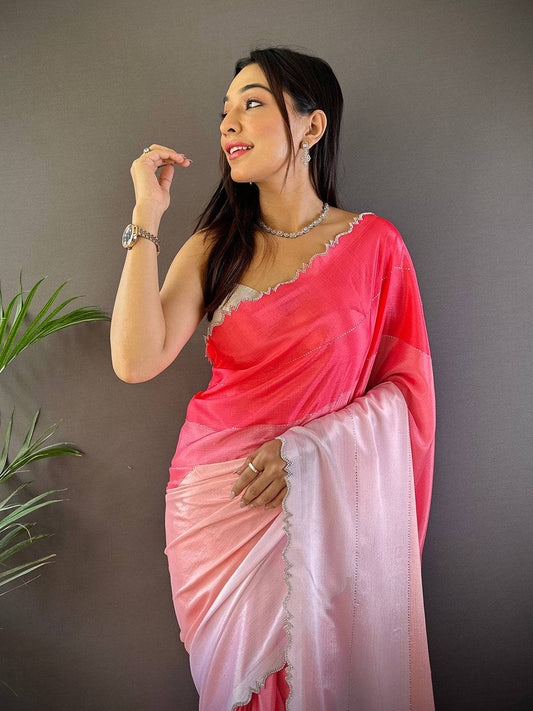 Radiant Chiffon Stonework Saree by My Store