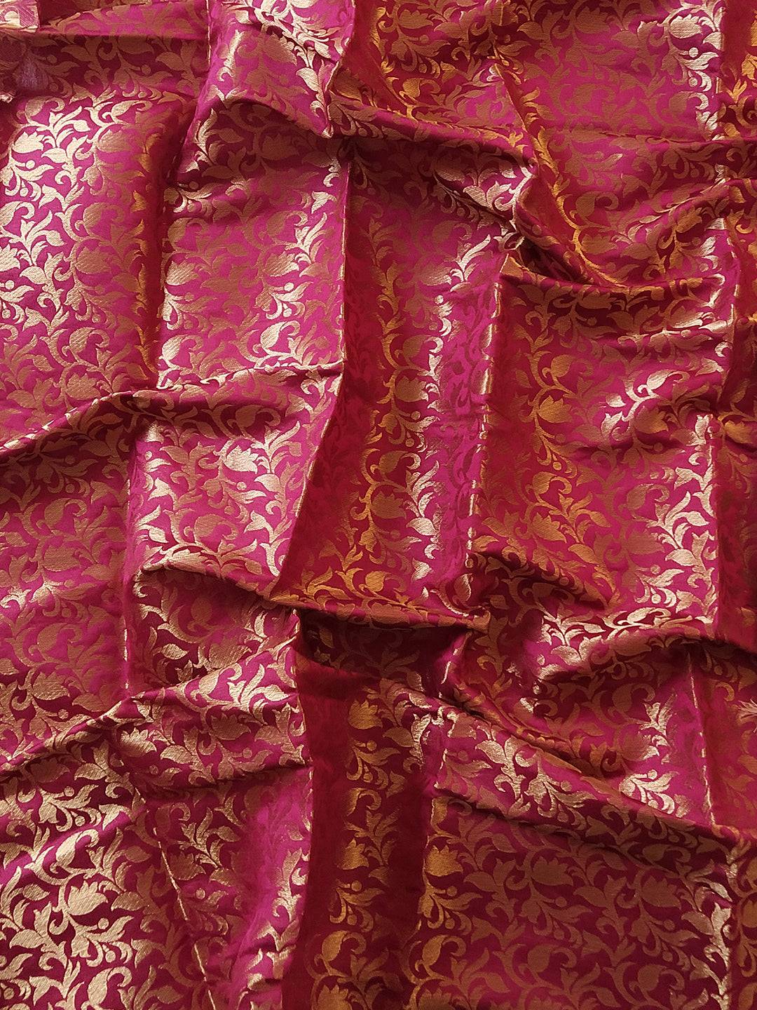 Brown Aura Soft Silk Saree With Kanjivaram Weaving Broced Zari Blouse by My Store