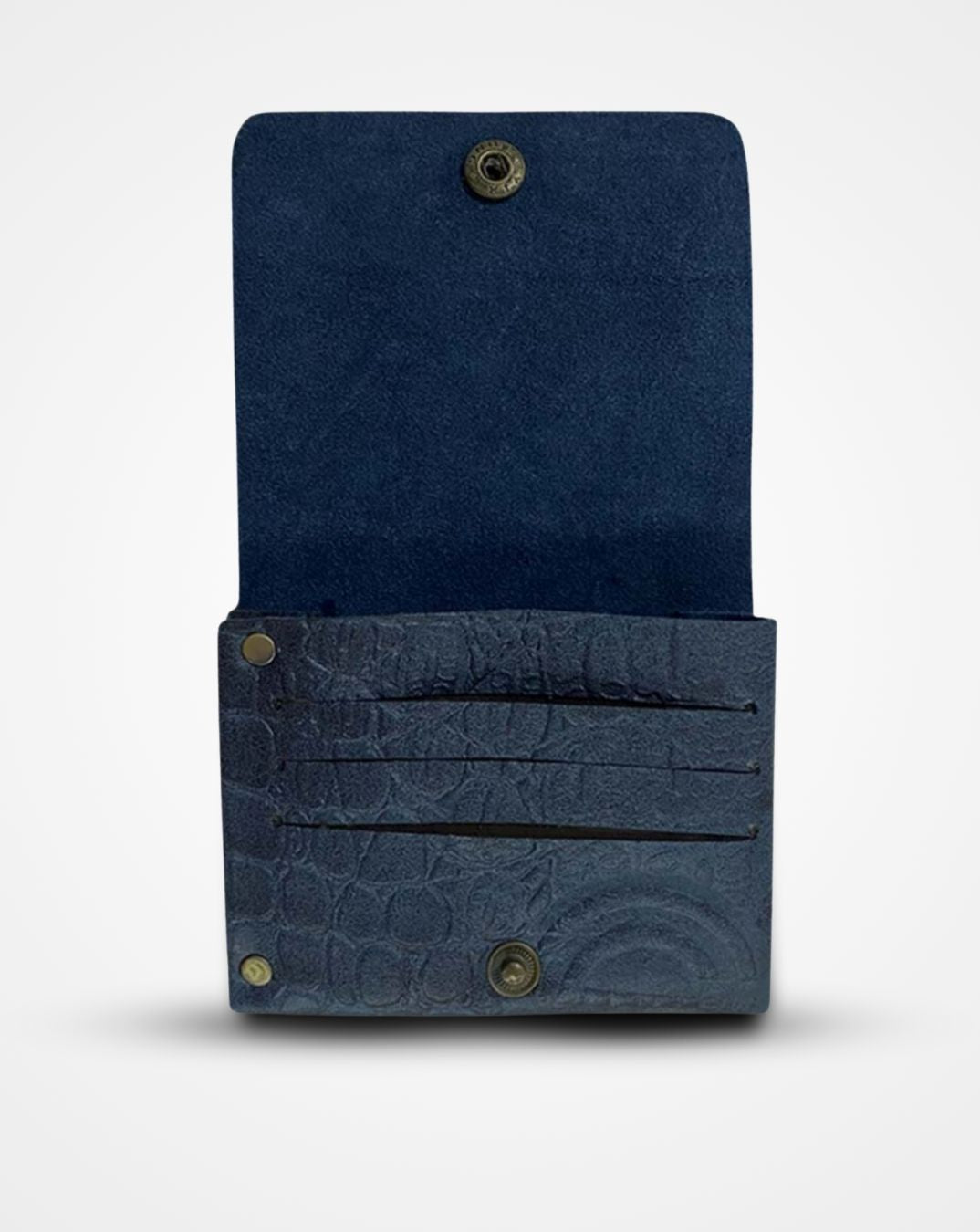Blue croc print native batua
