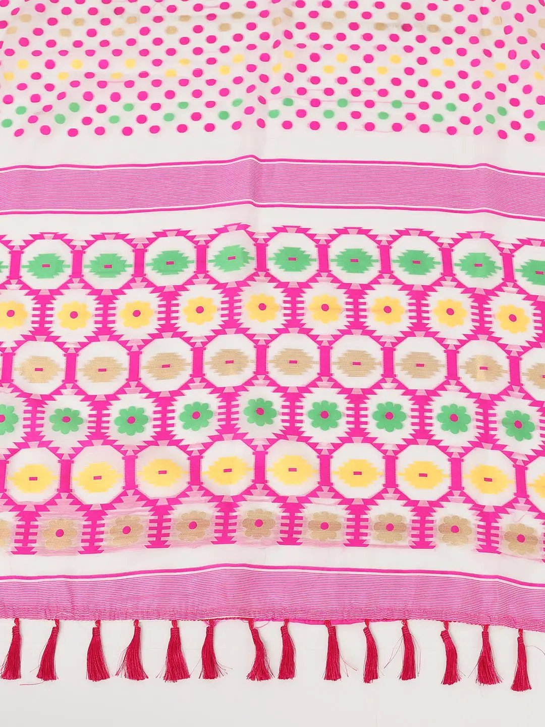 Light Pink Dhakai Jamdani Saree by My Store