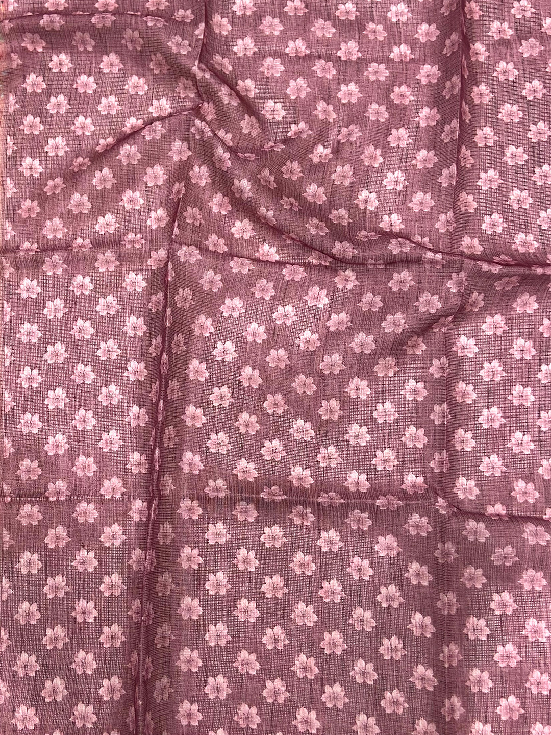 Light Brown Kota Doriya Floral Cut Work Saree by My Store