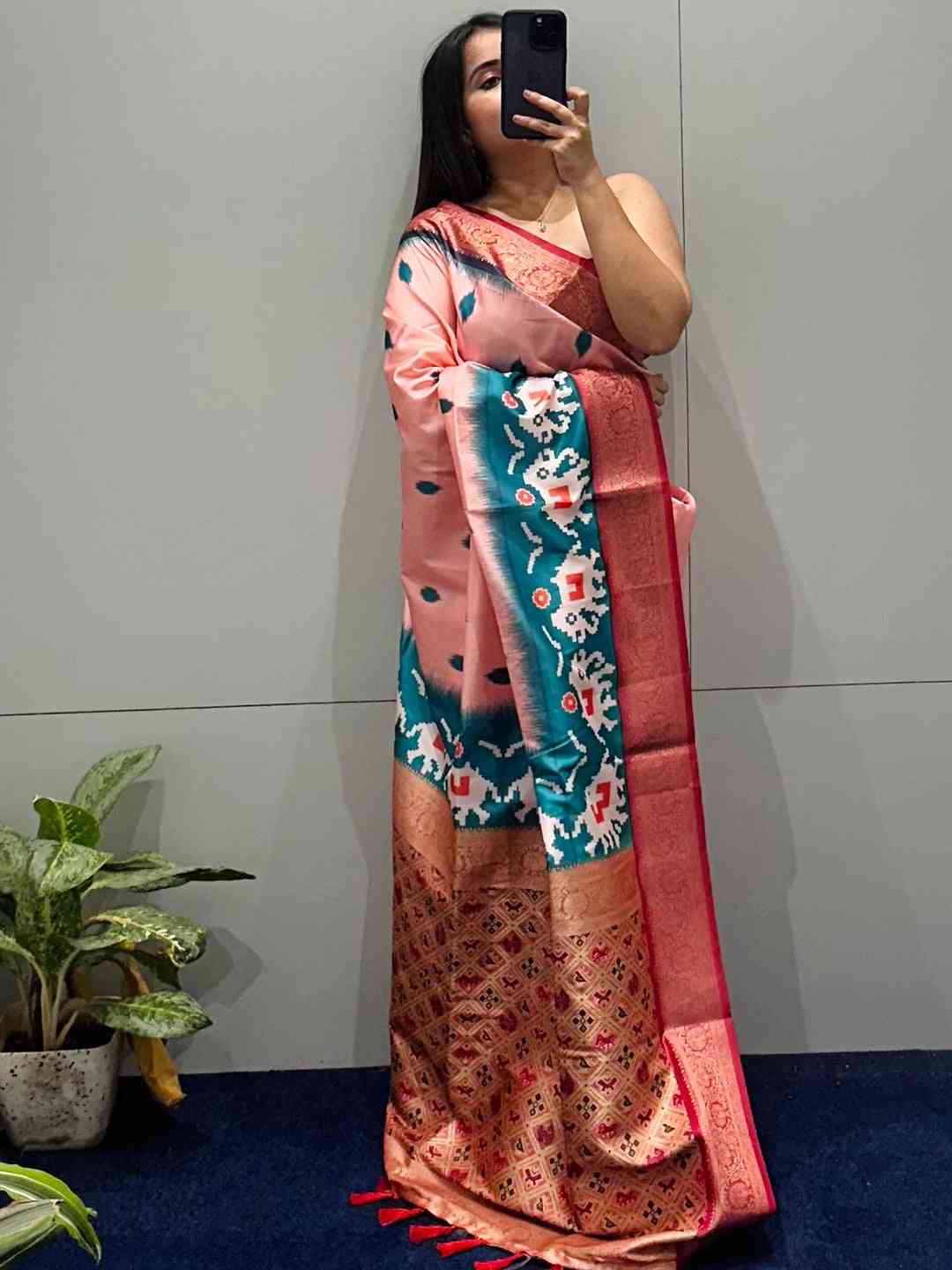 Banarasi Soft Silk Adorns With Zari Patola Pallu Saree