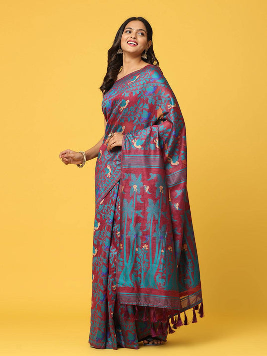 Stylish Dhakai Jamdani Light Weight Cotton Silk Saree by My Store