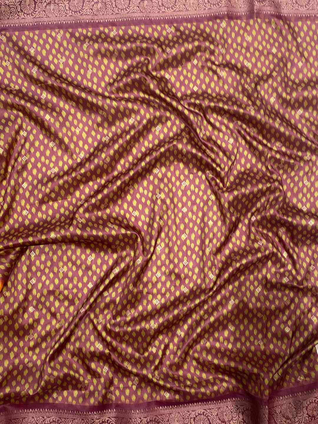 Pure Banarasi Soft Silk With Patola Pallu on Saree in Orange Colour by My Store