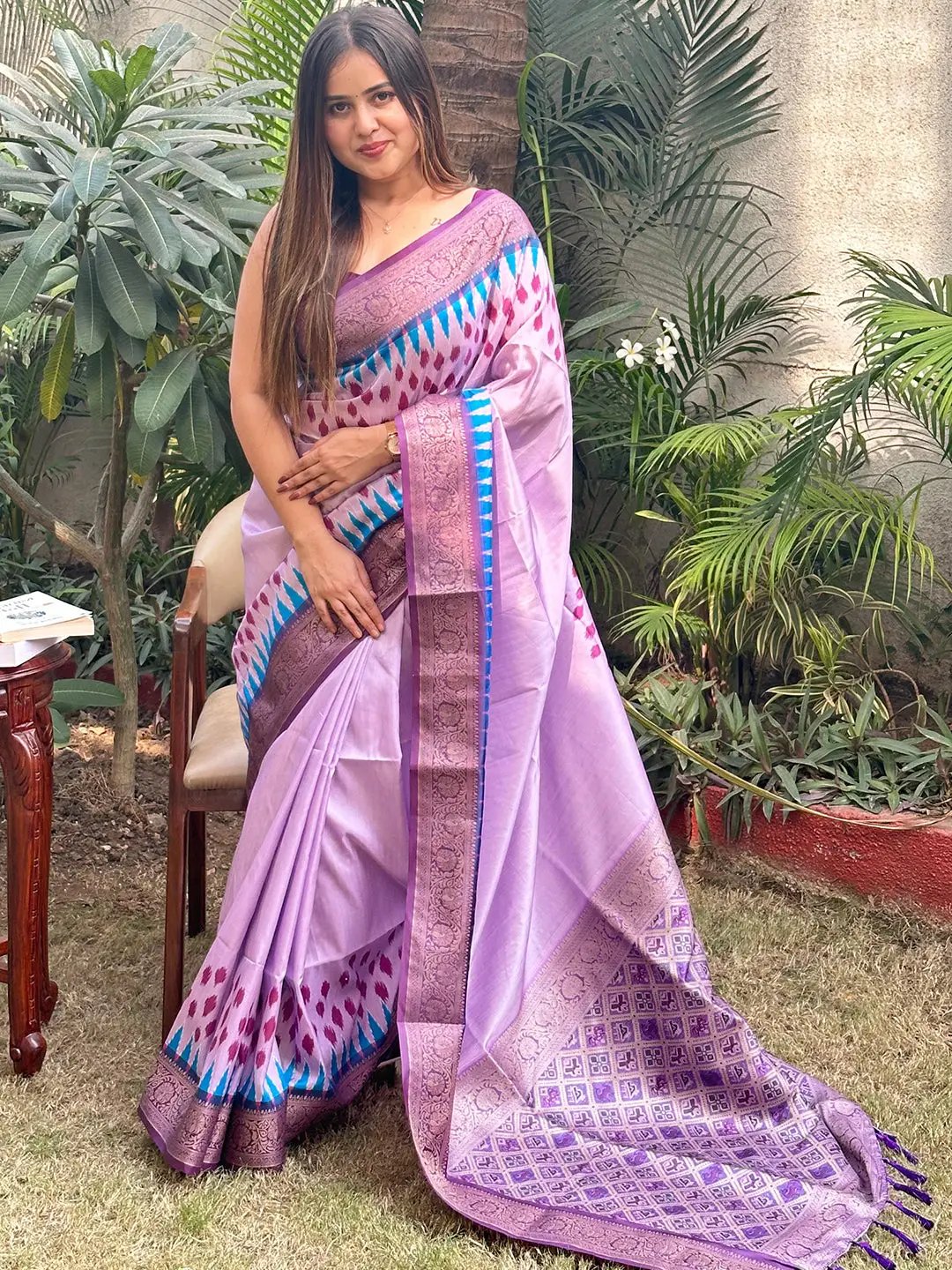 Pure Banarasi Soft Silk With Patola Pallu on Saree by My Store