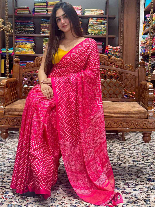 Exclusive Manipuri Silk Saree with Foil Print by My Store
