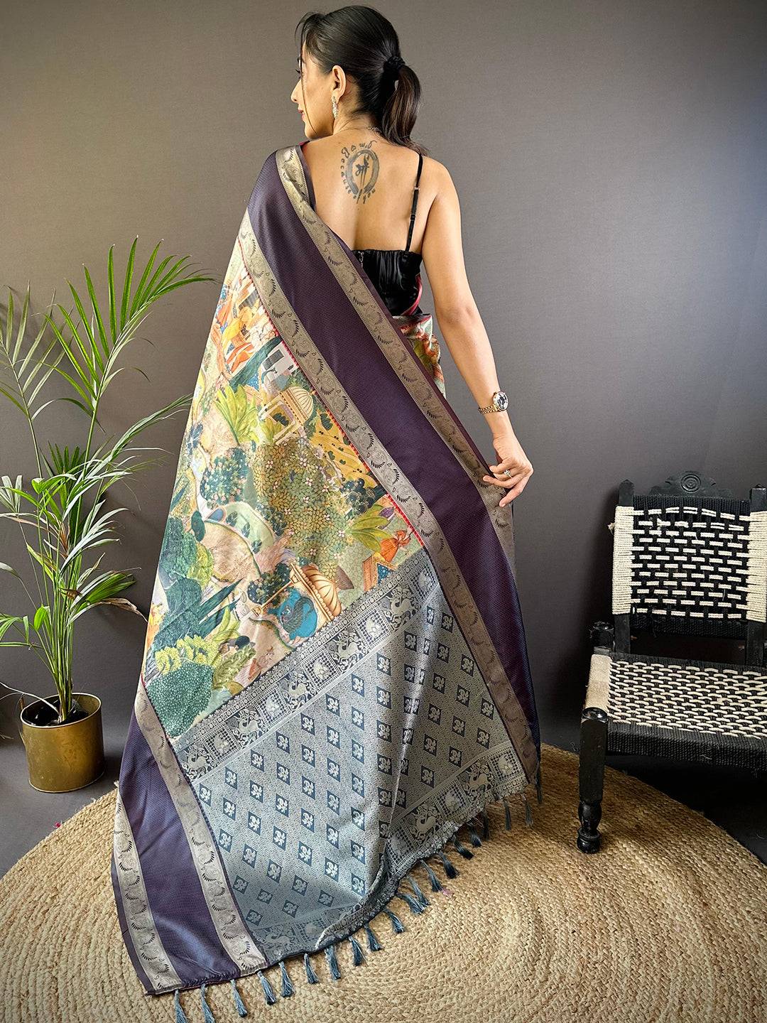 Mughal Majesty Soft Silk Saree by My Store