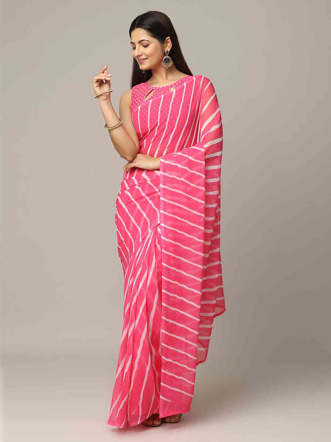 Leheriya Soft Georgette Digital Print Party Wear Saree by My Store