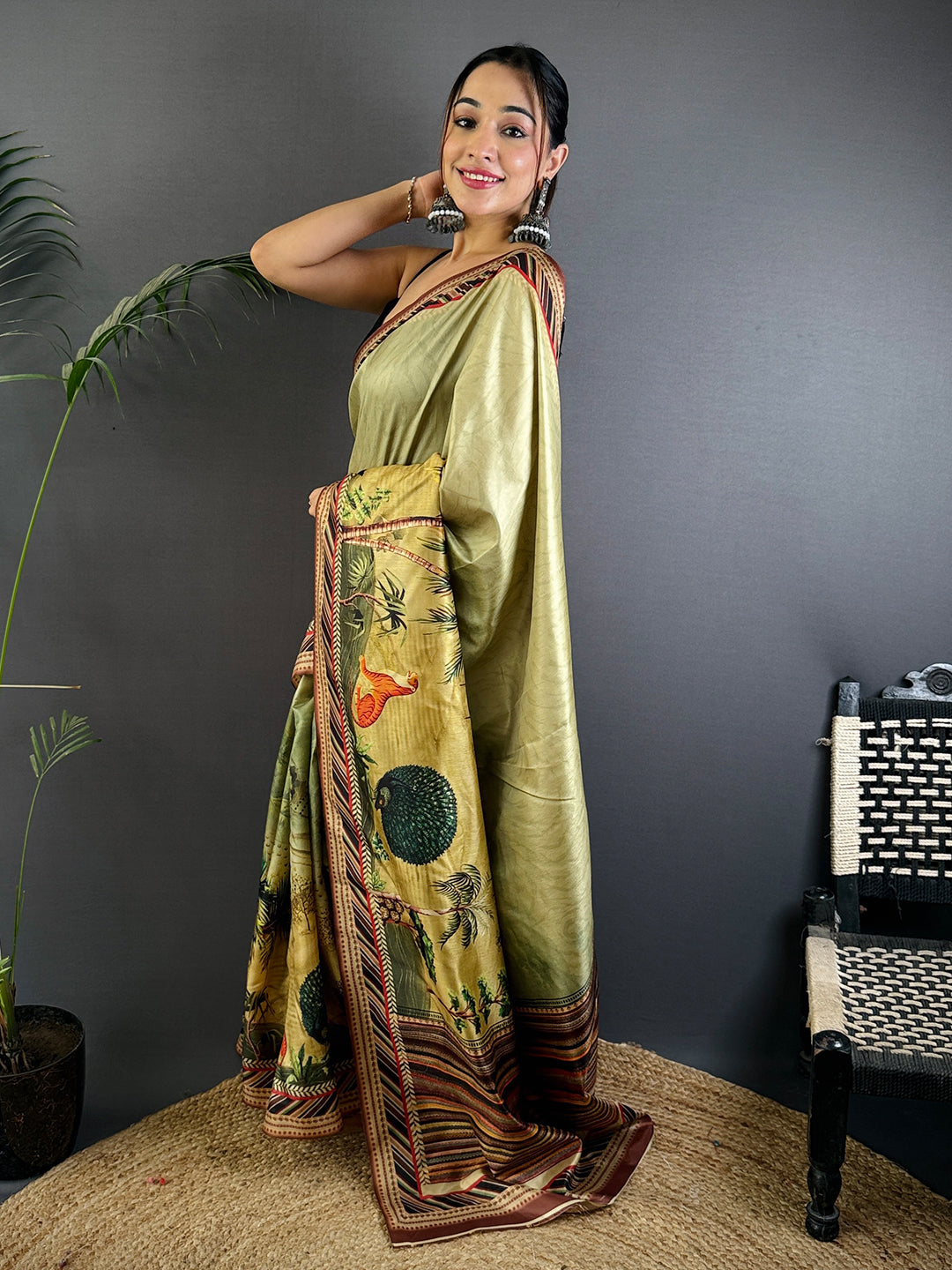 Artistry Soft Dola Silk Printed Saree